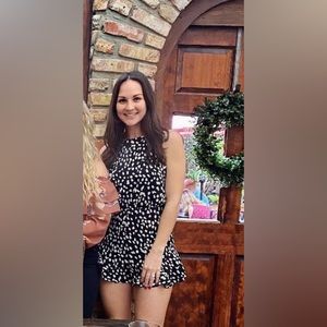 Vici She and Sky Flinstone backless romper.